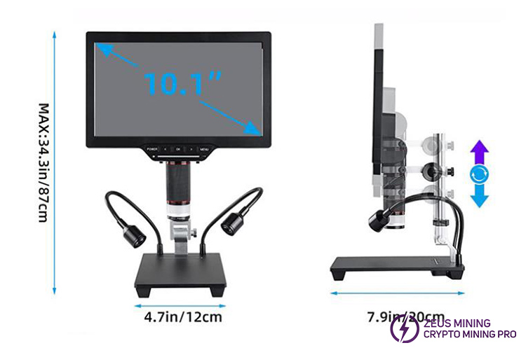 اندازه میکروسکوپ دیجیتال LCD 1080P