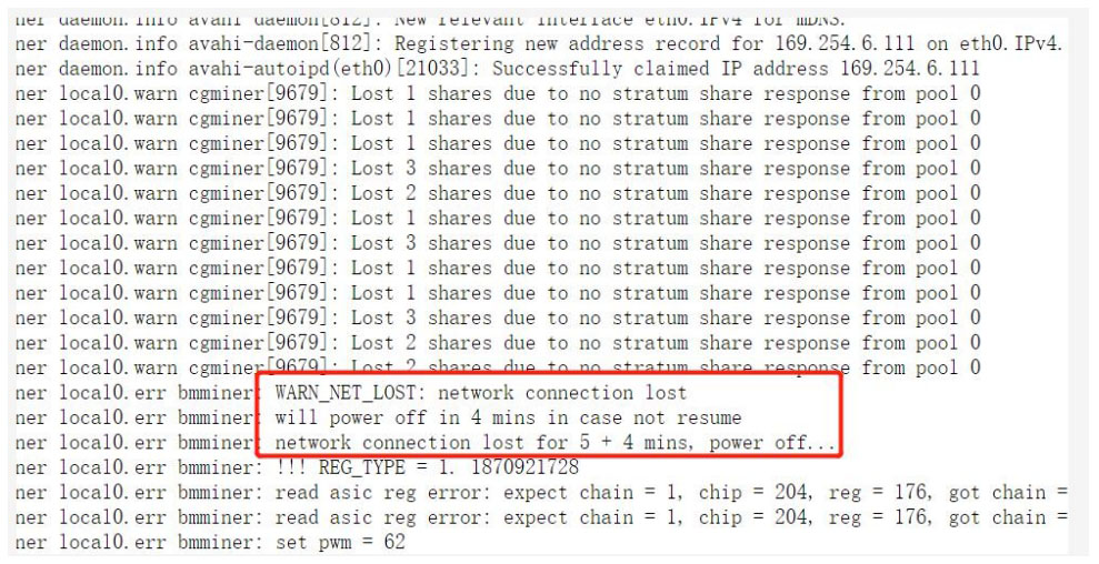 راه حل های خطای شبکه Antminer