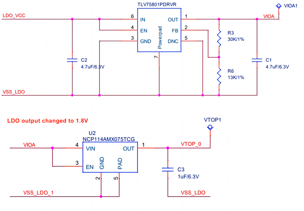 شماتیک Avalonminer 1.8V و 0.75V LDO