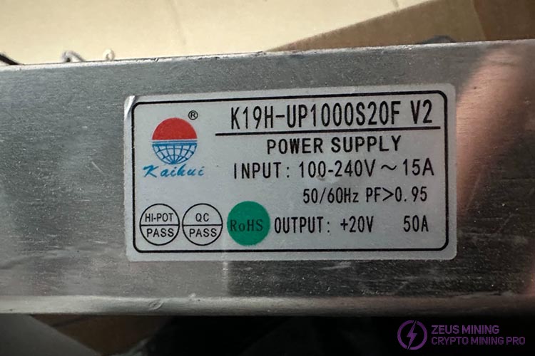 K19H-UP1000S20F V2 مدل منبع تغذیه