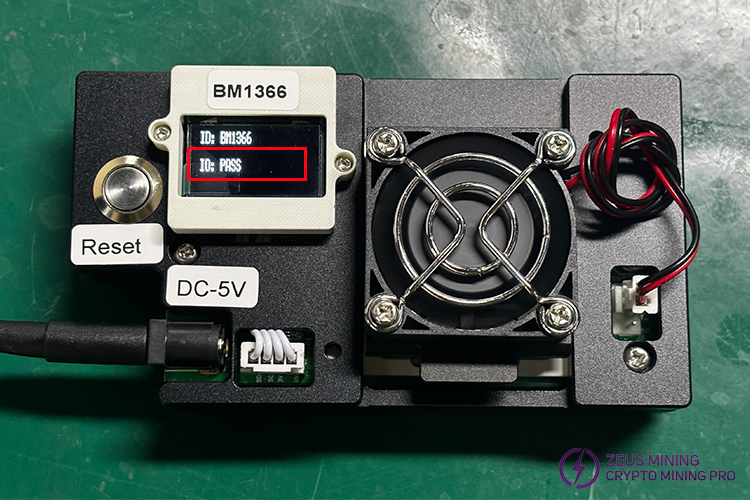نتیجه PASS برای فیکسچر تراشه BM1366