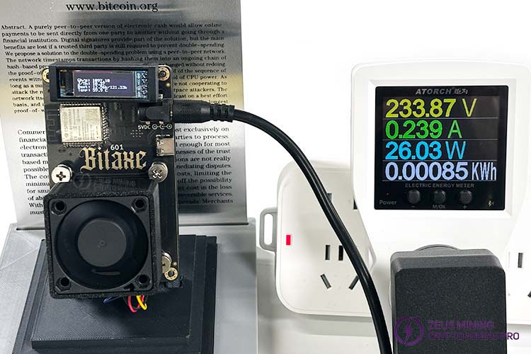 تست قدرت برای استخراج معدن Bitaxe Gamma 601