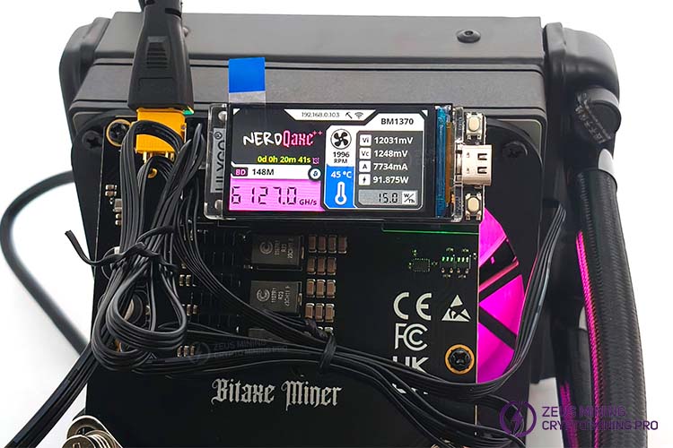  ماینر بیت کوین تکی بی‌صدای NerdQaxe++ Rev6 Hydro 6T