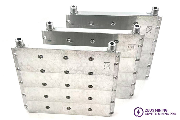 صفحه هیت‌سینک خنک‌کننده آبی Antminer S21 Hydro