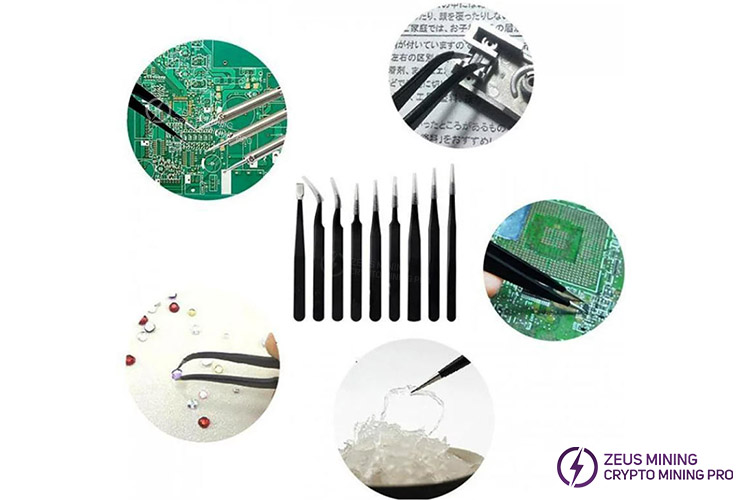 مجموعه موچین ضد الکتریسیته ساکن قابل حمل برای تعمیر ماینر ASIC