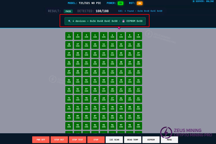 تستر ZEUS MINING TAAS برای تست I2C تستر ZEUS MINING TAAS برای تست I2C