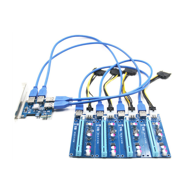 کارت آداپتور PCI-E 1 تا 4 + 4 مجموعه ترکیبی برد